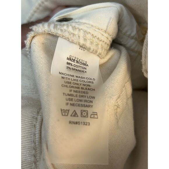 Vince Camuto Jeans Size 32/14 Ivory Ankle Length Frayed Hem High Rise - Picture 13 of 15